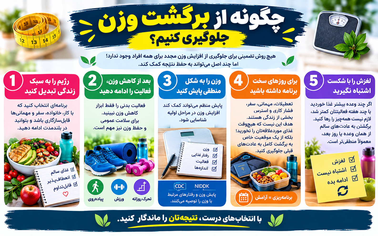 چگونه از برگشت وزن جلوگیری کنیم؟