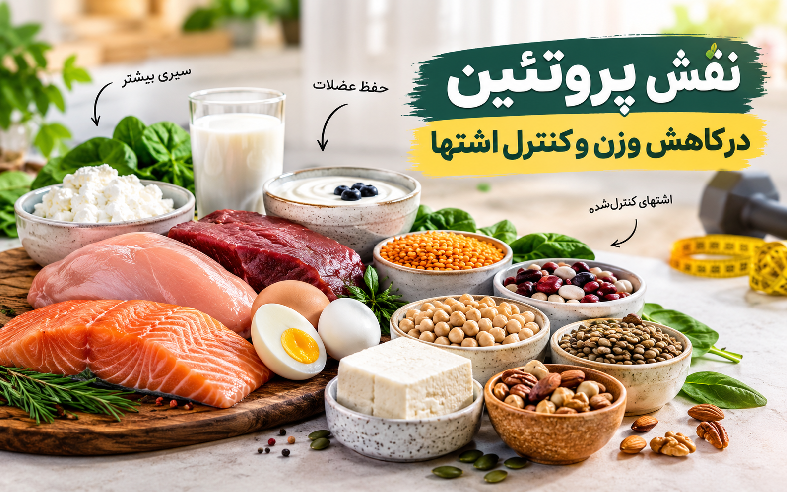 نقش پروتئین در کاهش وزن و کنترل اشتها؛ راهنمای علمی و کاربردی